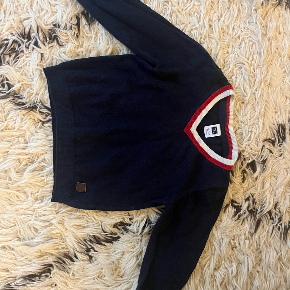 Janie and Jack Navy V-Neck Sweater - baby holiday sweater size 24 months